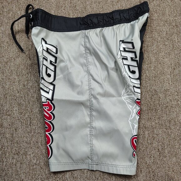 COORS LIGHT Board Shorts Men 36 Cargo Swim Trunks Colorblock Logo Spellout Beach - Picture 2 of 6